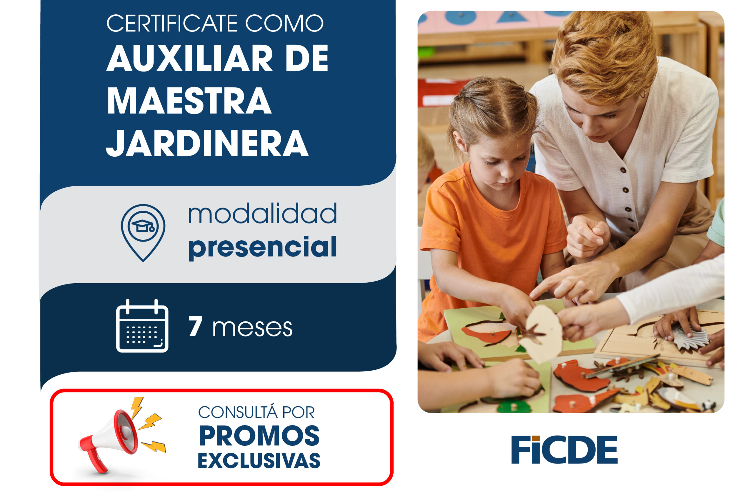 Certificate como Auxiliar de Maestra Jardinera – Presencial